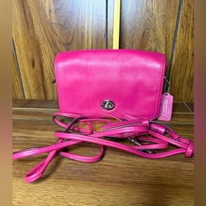 Coach Pink Fuschia Leather Crossbody Bag